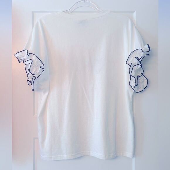 White Ruffle Sleeve Heart Top - Picture 2 of 6